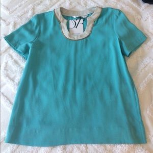 Diane Von Furstenberg short sleeve blouse.
